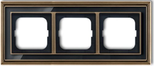 Рамка универсальная ABB Династия 3-м. античная латунь/стекло черное фото Рамка универсальная ABB Династия 3-м. античная латунь/стекло черное картинка